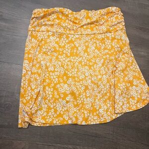 Art Class Yellow Gold Mini Wrap Skirt